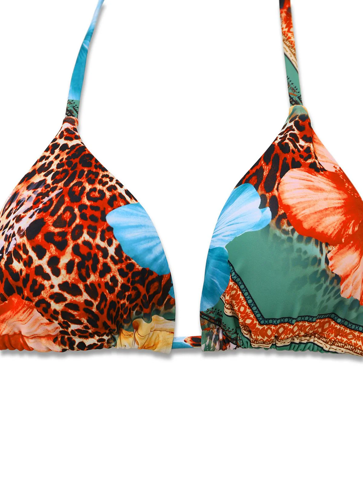 Ensemble bikini licou fleurs léopard et paréo 1950s - Image 4