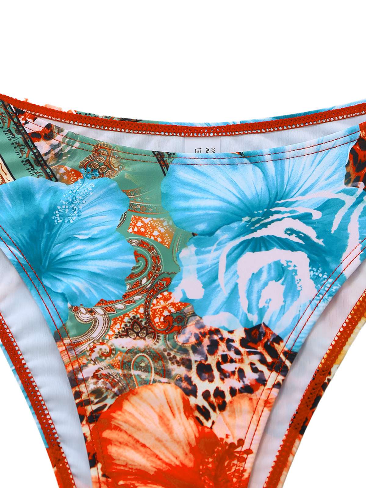 Ensemble bikini licou fleurs léopard et paréo 1950s - Image 5