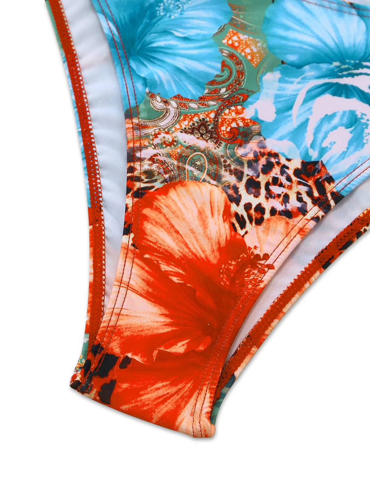 Ensemble bikini licou fleurs léopard et paréo 1950s - Image 7