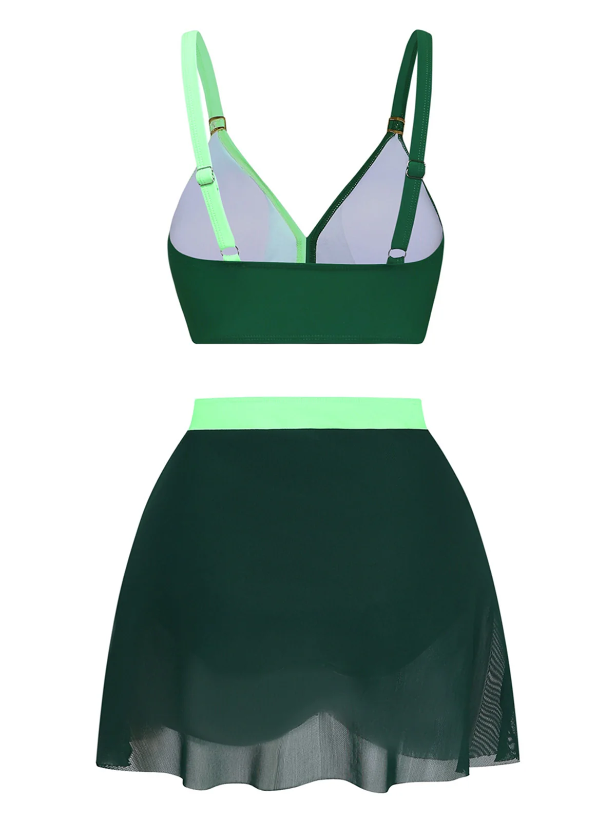 Ensemble bikini maille froncée dos croisé 1950s - Image 10