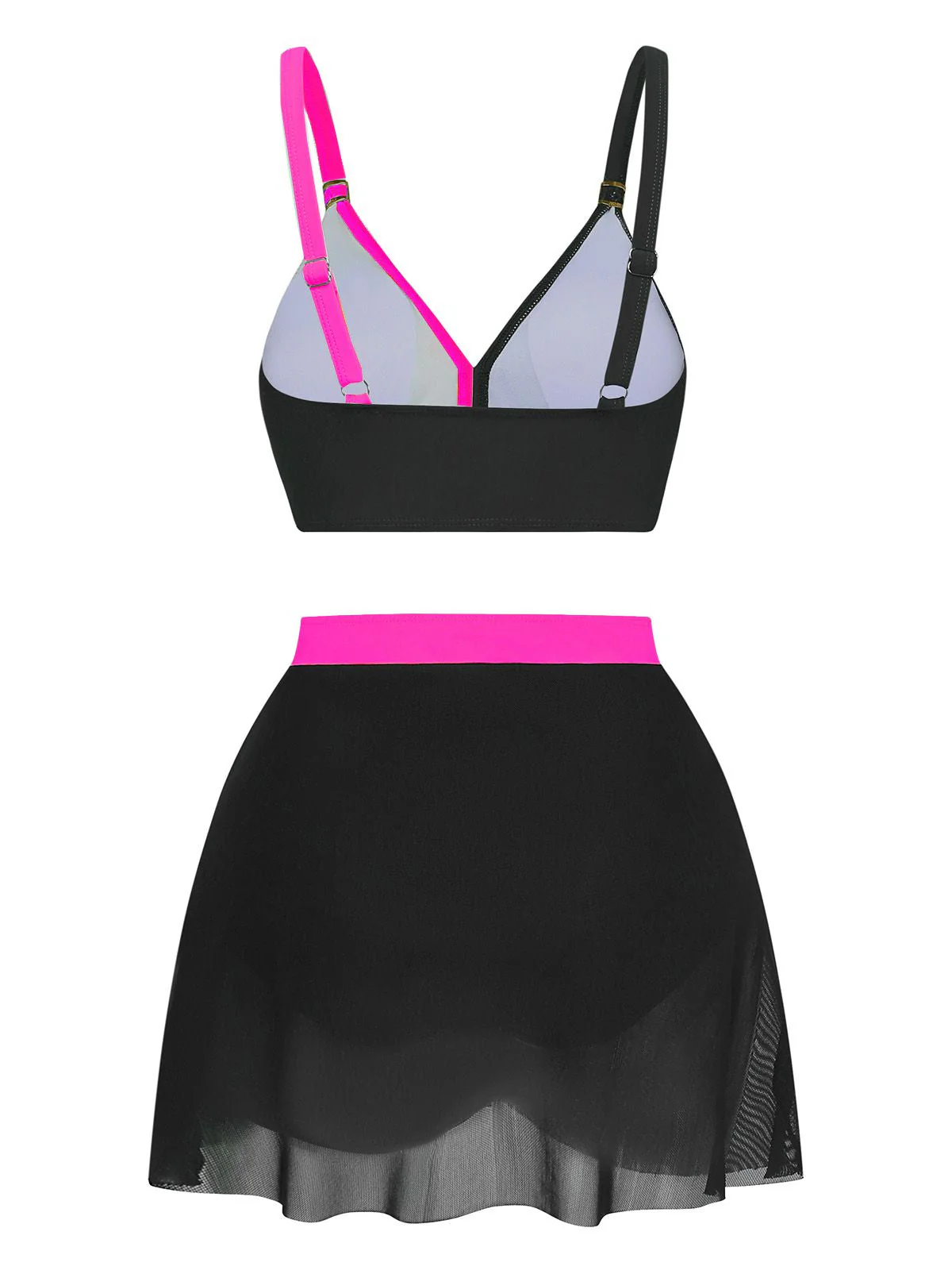 Ensemble bikini maille froncée dos croisé 1950s - Image 8