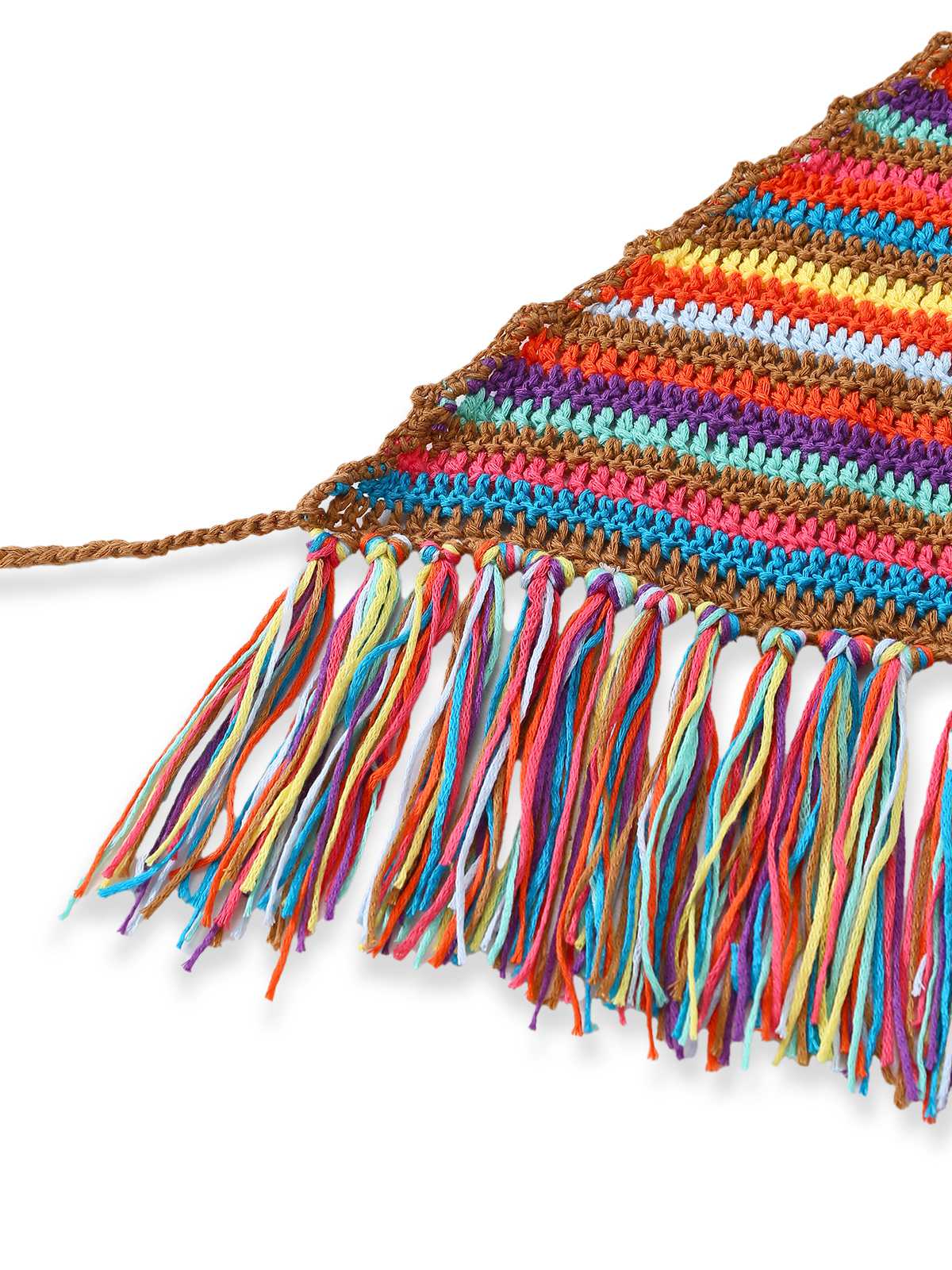 Ensemble Bikini Multicolore Crochet Col Licou Années 1970 - Image 5
