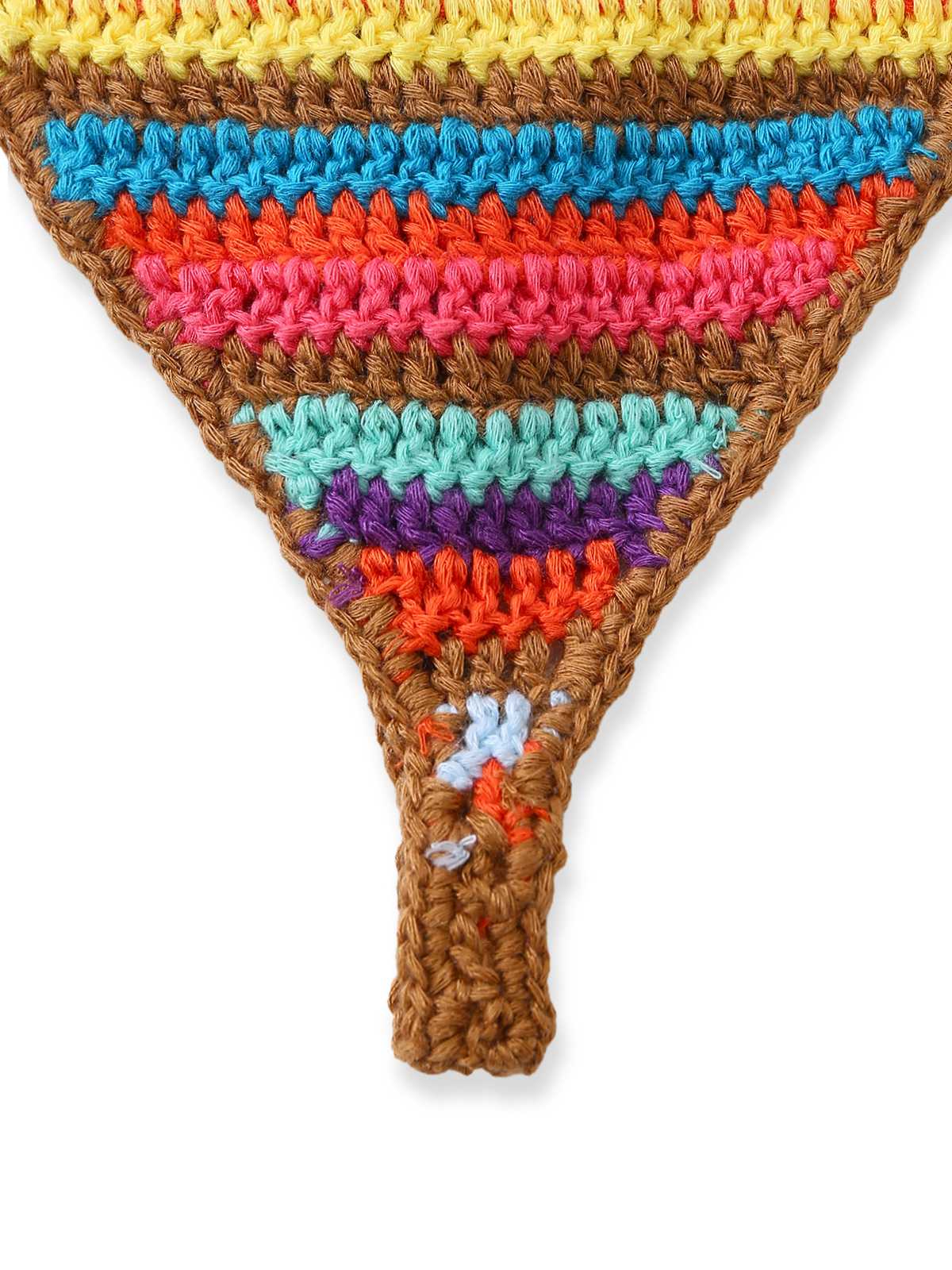 Ensemble Bikini Multicolore Crochet Col Licou Années 1970 - Image 6