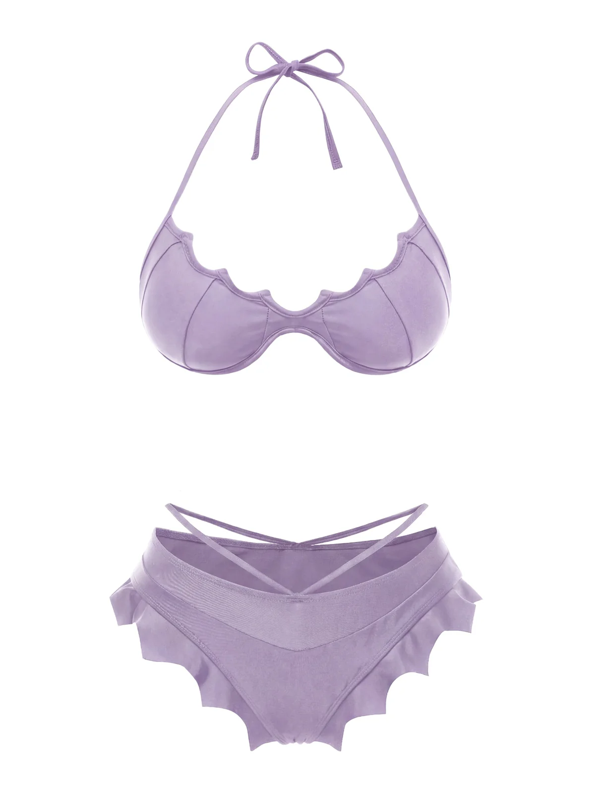 Ensemble bikini noir ailes de chauve-souris gothiques années 1980 - Image 12
