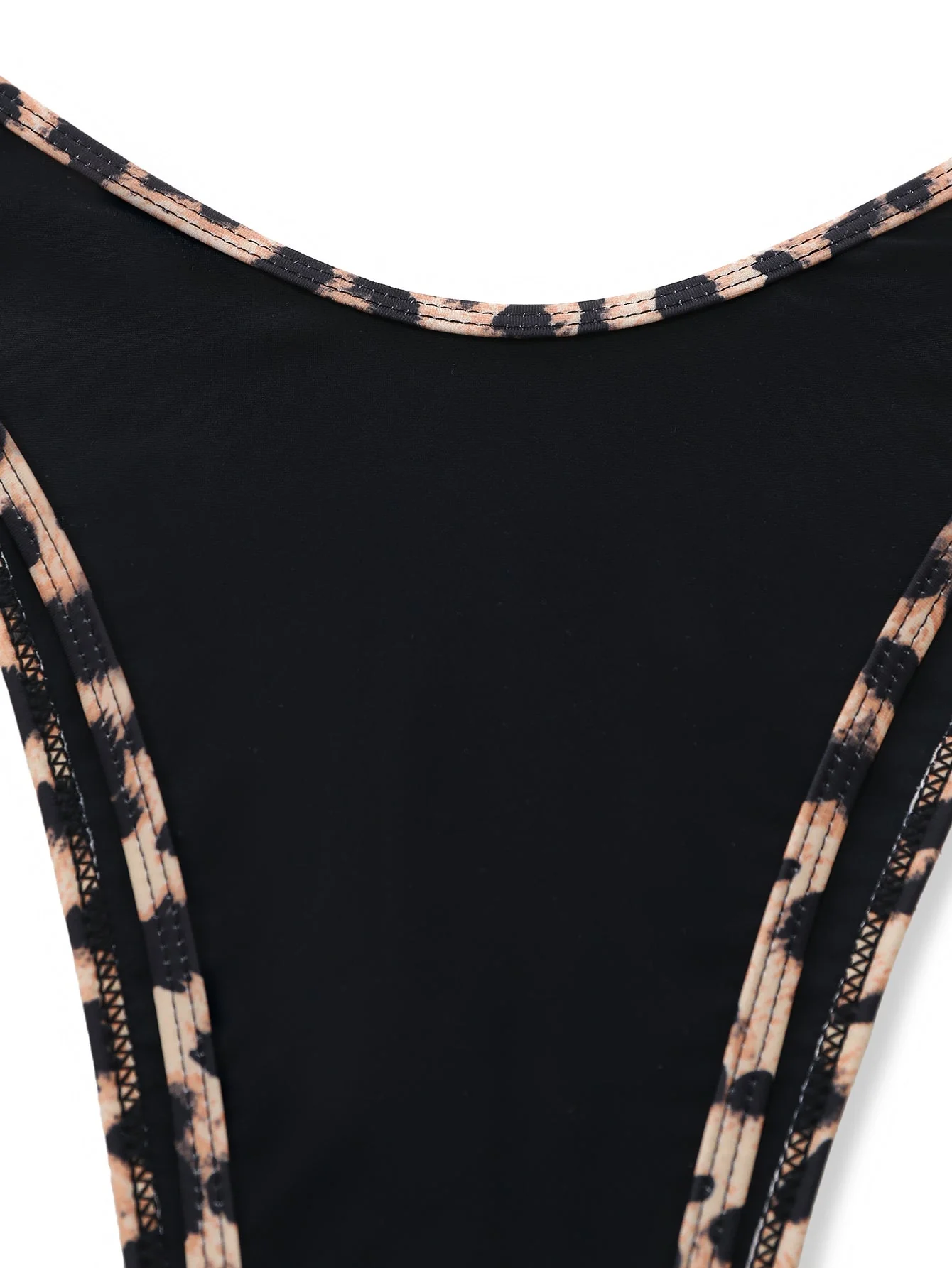 Ensemble bikini noir bordures léopard et étoiles mer métalliques années 50 - Image 6
