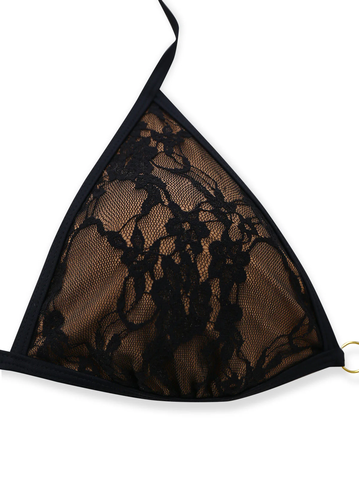 Ensemble bikini noir dentelle florale dos nu années 1970 - Image 3