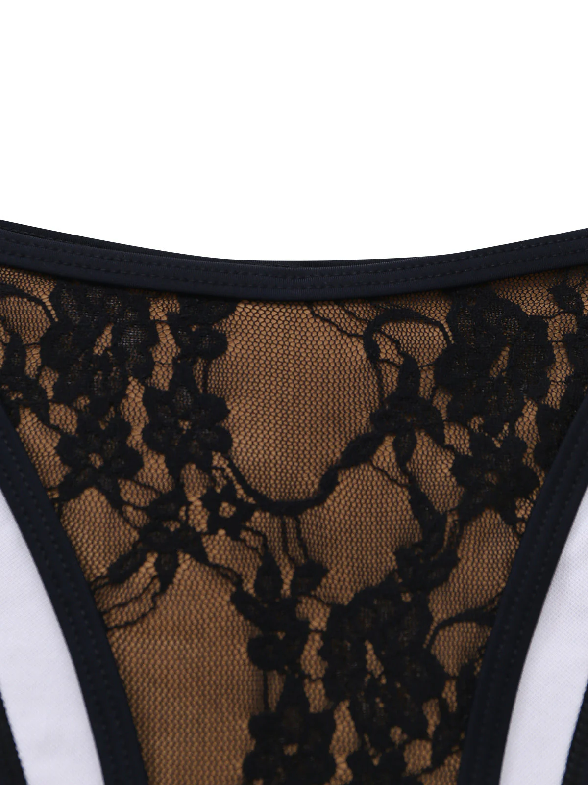 Ensemble bikini noir dentelle florale dos nu années 1970 - Image 6