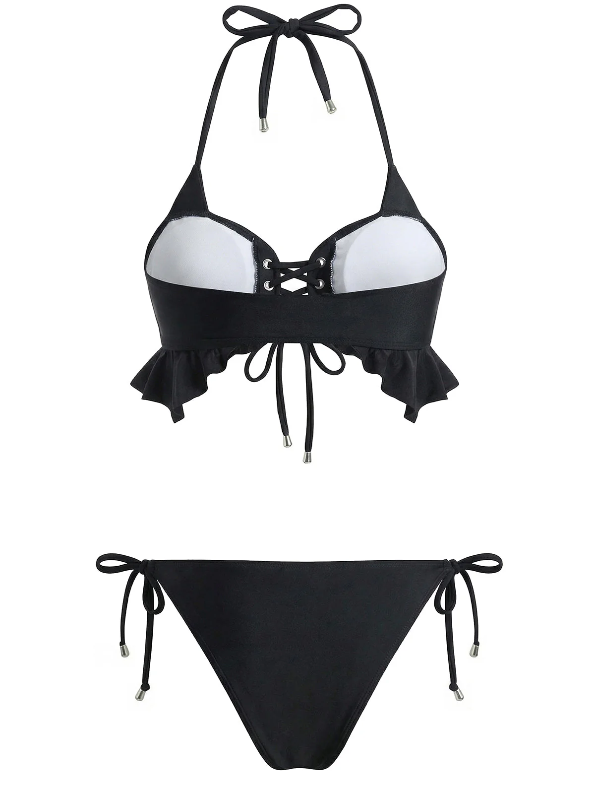 Ensemble bikini noir dos nu années 50 - Image 2