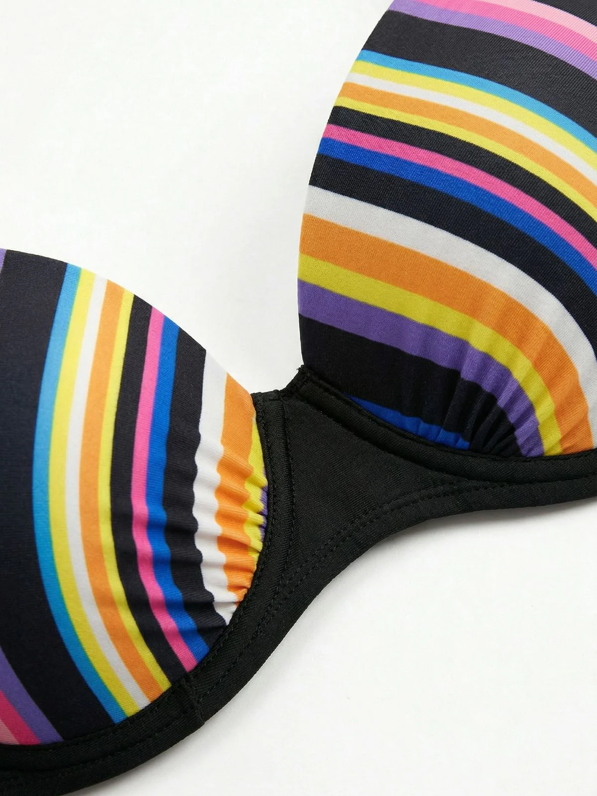 Ensemble bikini rayé arc-en-ciel multicolore années 1970 - Image 4