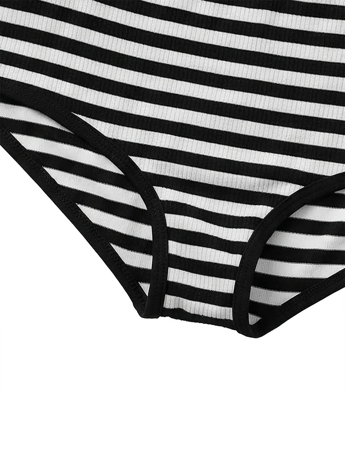 Ensemble bikini rayé et cache-maillot années 80 - Image 5