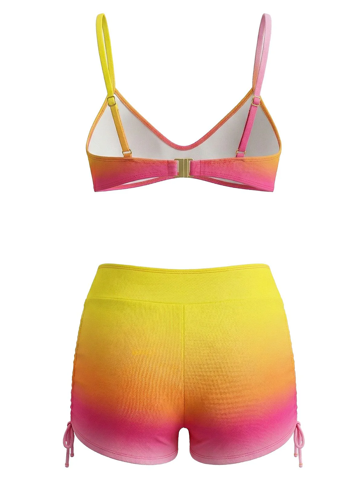 Ensemble bikini short de bain à lacets dégradé années 60 - Image 6