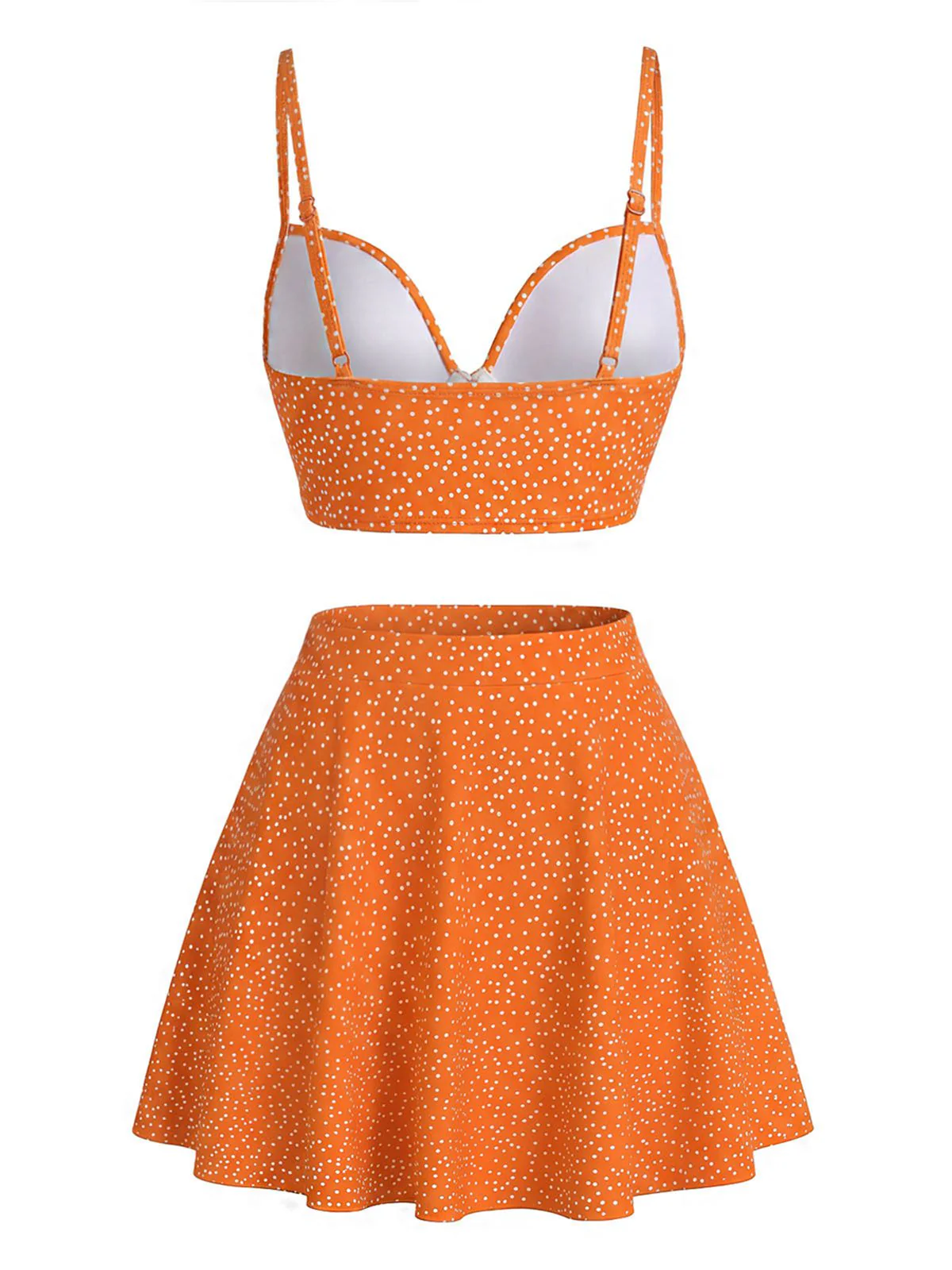 Ensemble bikini taille haute à pois et cache-maillot années 50 - Image 3