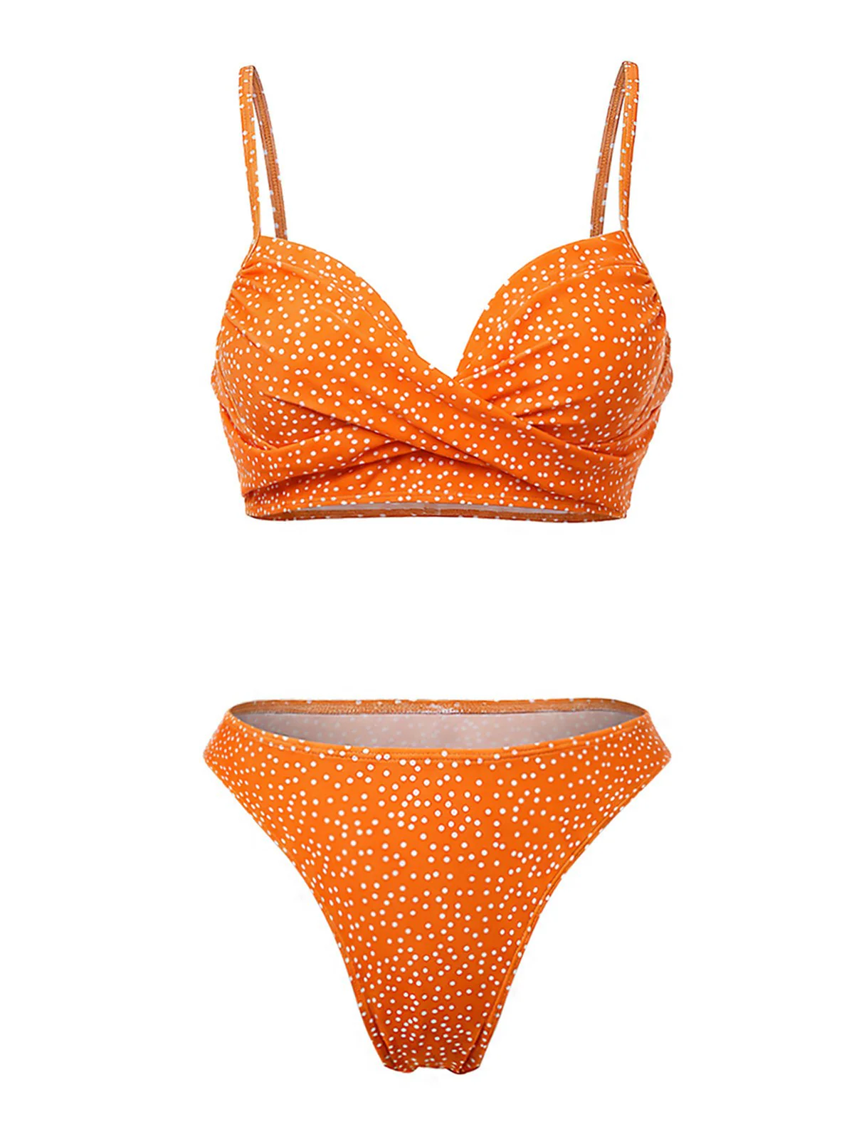 Ensemble bikini taille haute à pois et cache-maillot années 50 - Image 4