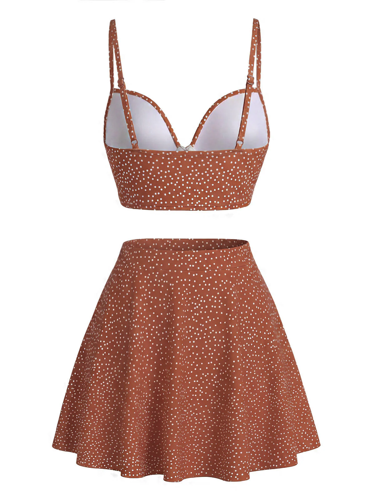Ensemble bikini taille haute à pois et cache-maillot années 50 - Image 6