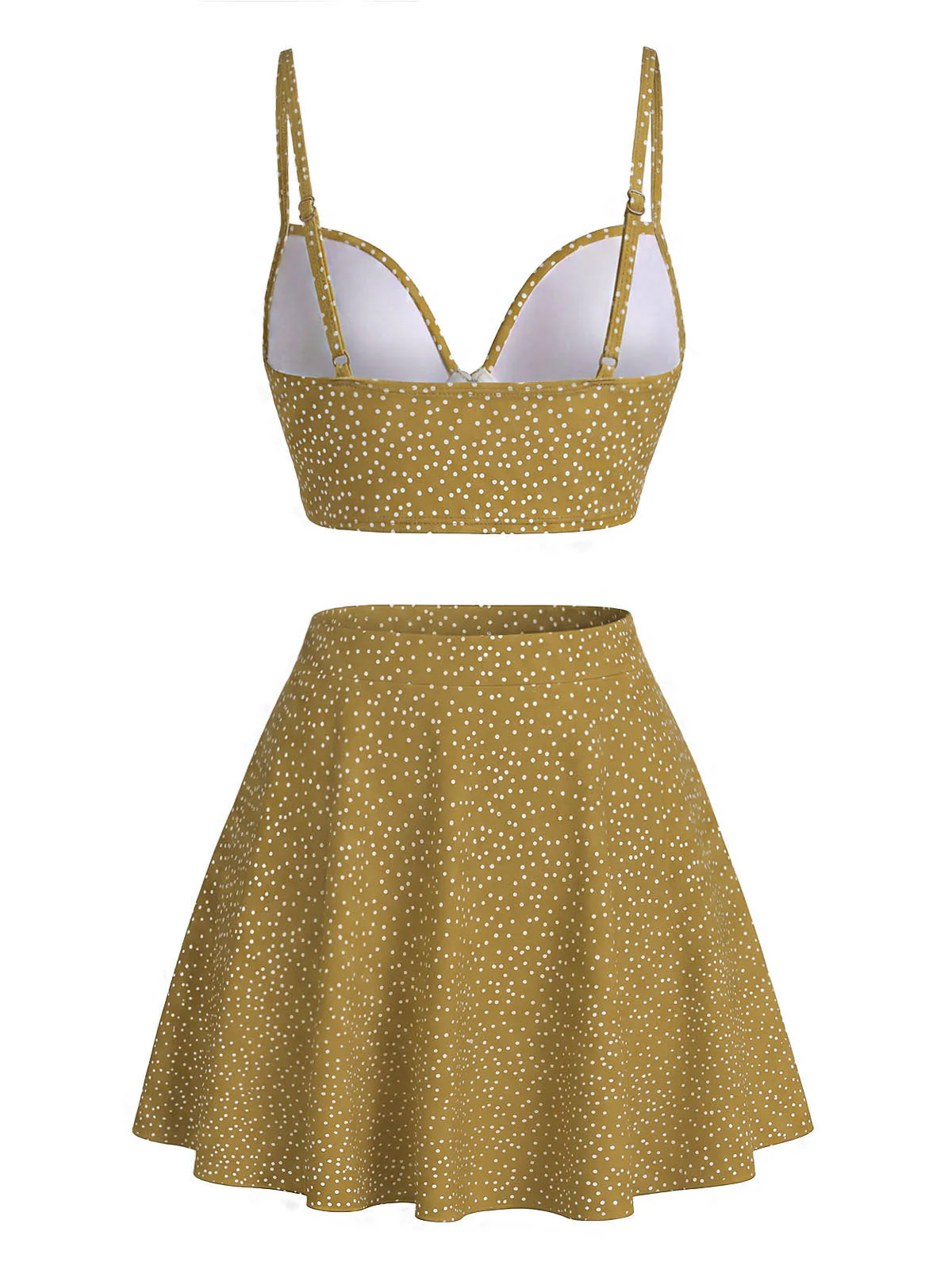 Ensemble bikini taille haute à pois et cache-maillot années 50 - Image 8