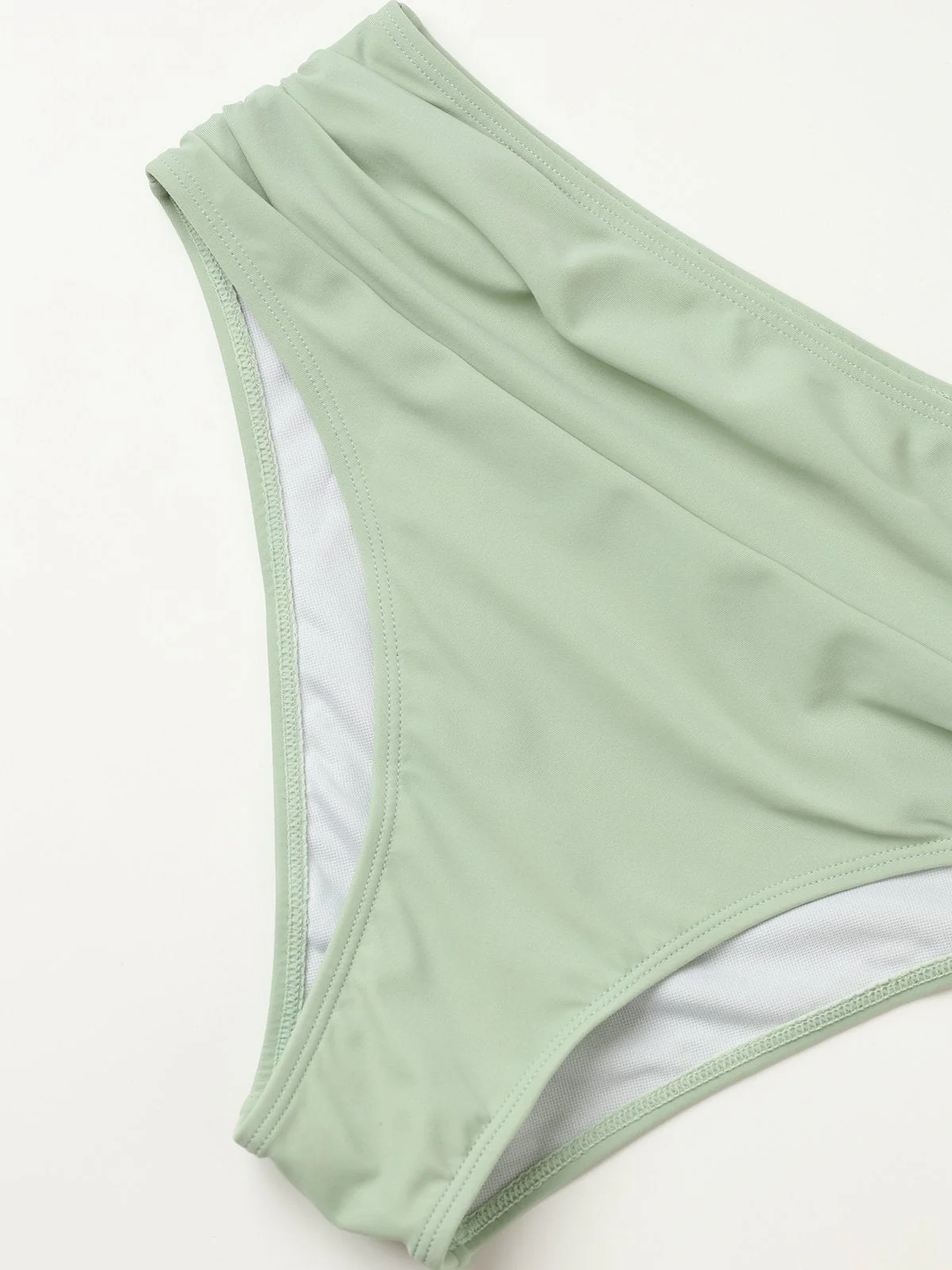 Ensemble bikini taille haute croisé uni années 1950 - Image 4