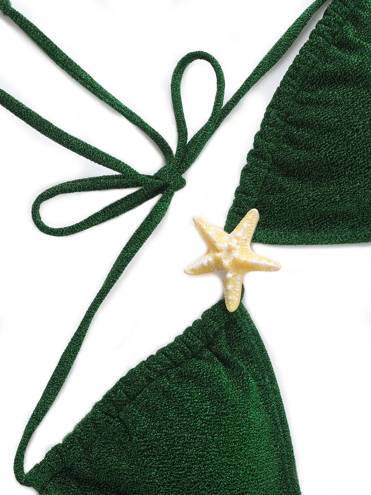 Ensemble bikini vert à paillettes étoiles mer années 1940 - Image 4