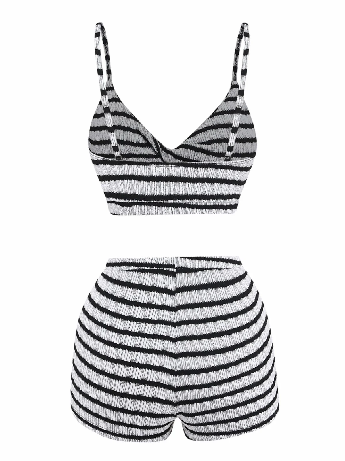 Ensemble bikini vintage rayé noir et blanc années 1930 - Image 3