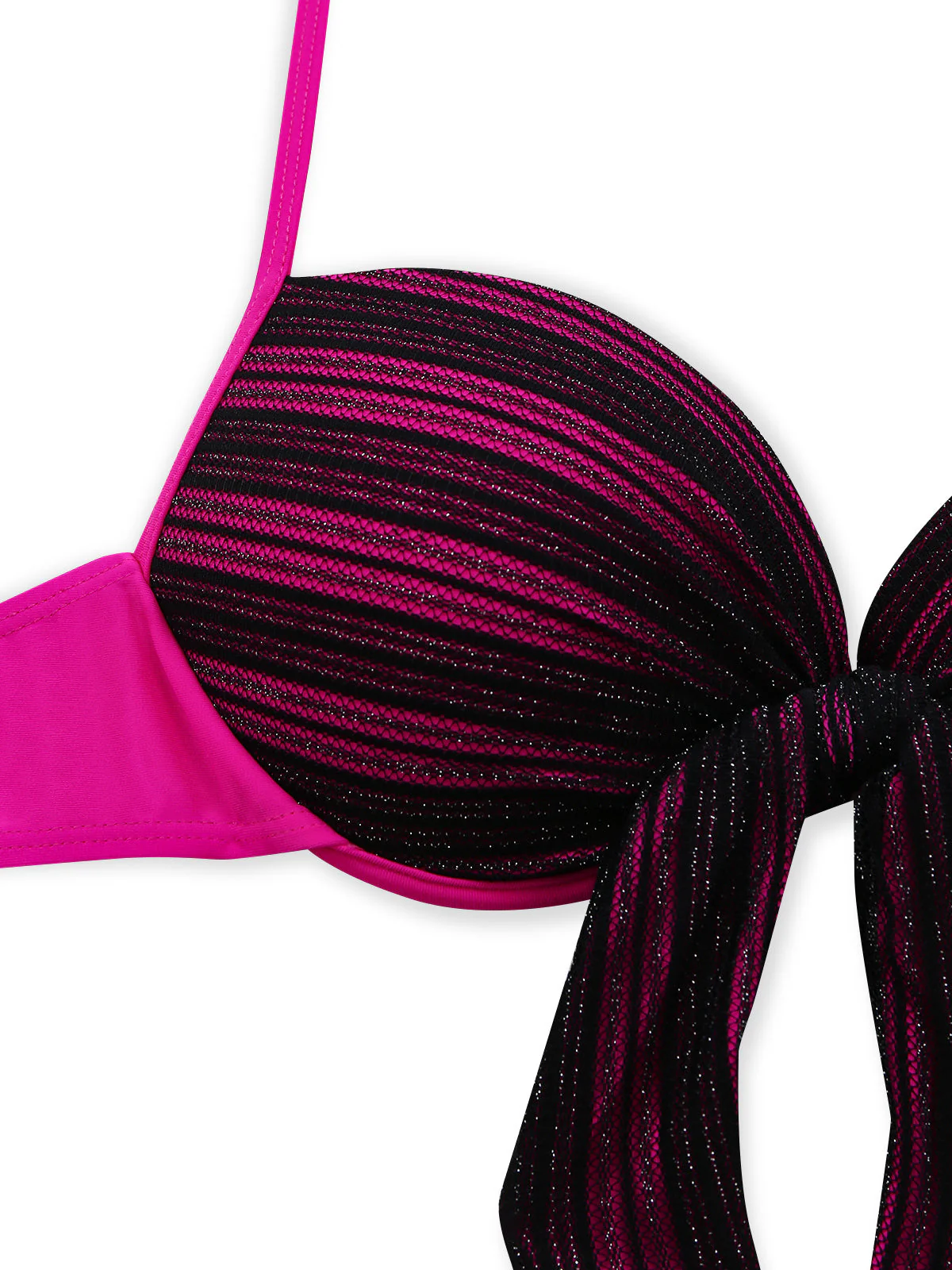 Ensemble bikini violet rayures nœud papillon années 60 - Image 5