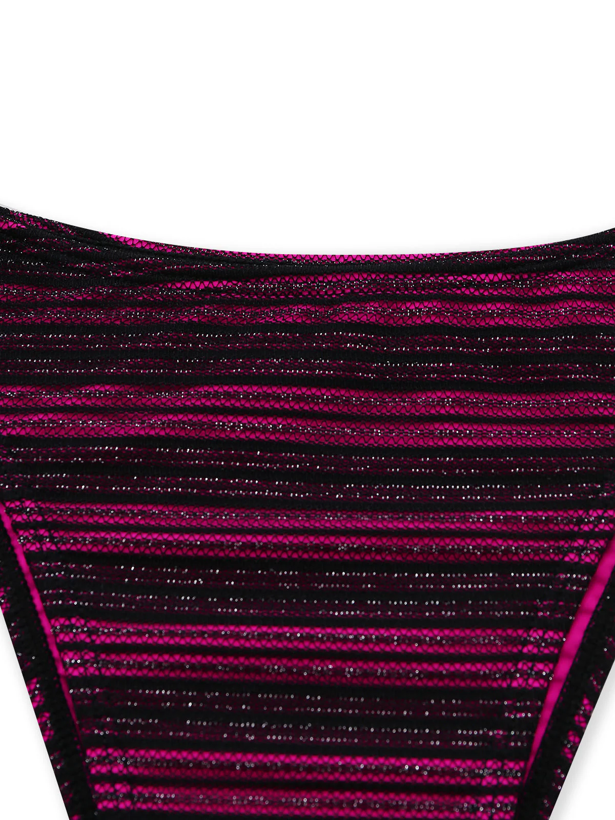 Ensemble bikini violet rayures nœud papillon années 60 - Image 6