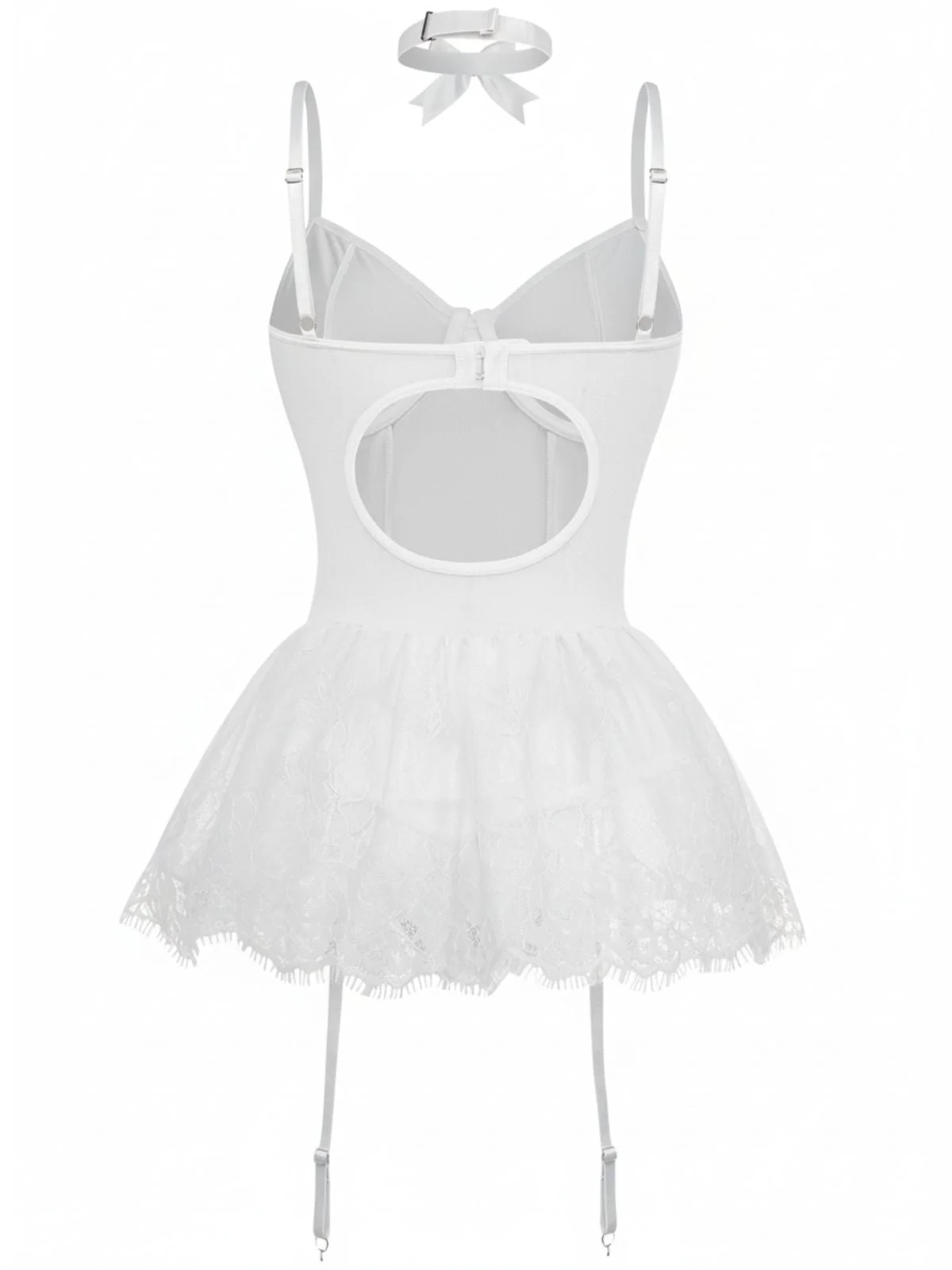 Ensemble body corset orné de dentelle des années 1960 - Image 13