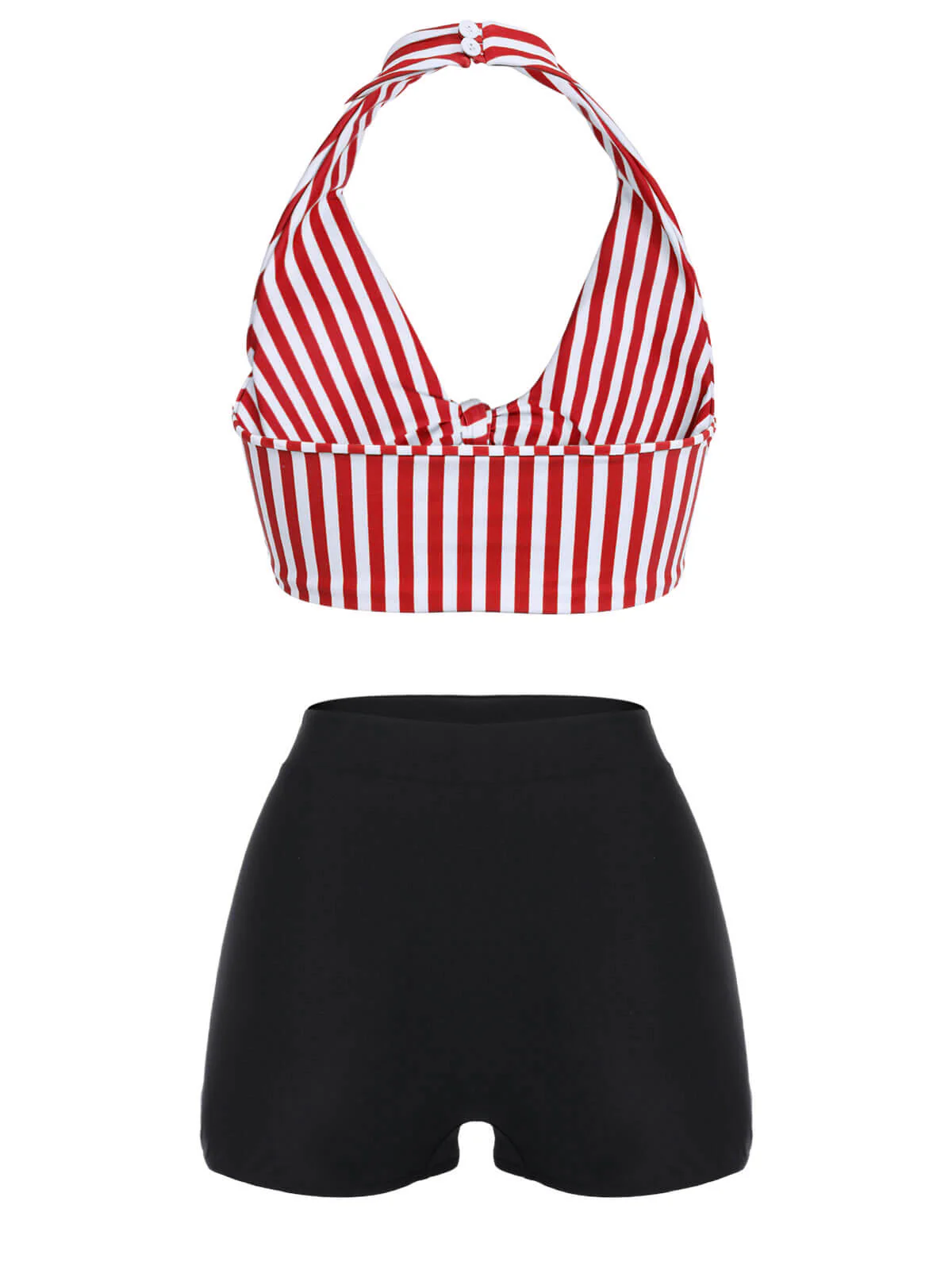 Ensemble de bikini à rayures dos nu rétro - Image 2