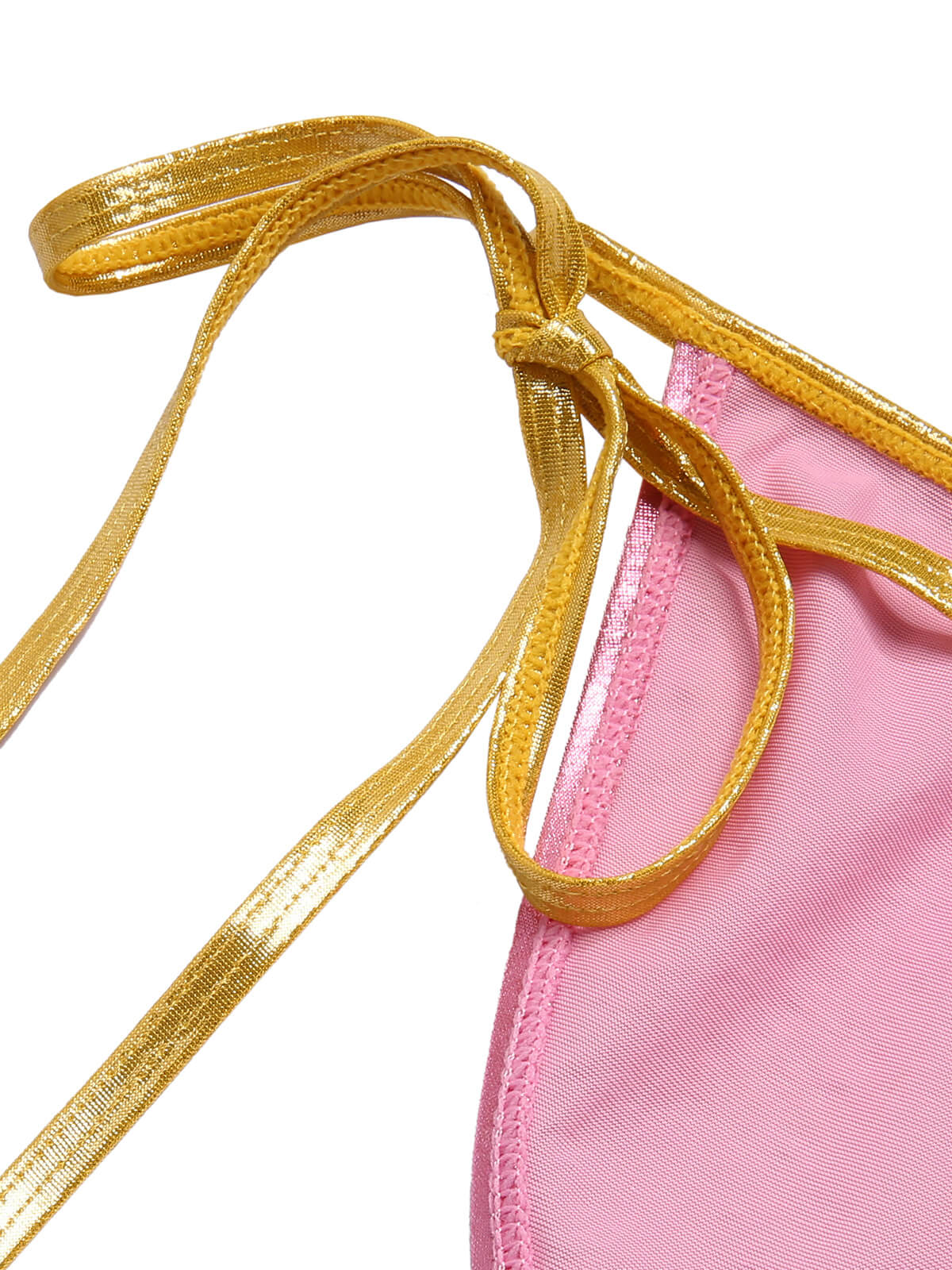 Ensemble de bikini à anneau coeur rose et jaune des années 1970 - Image 7