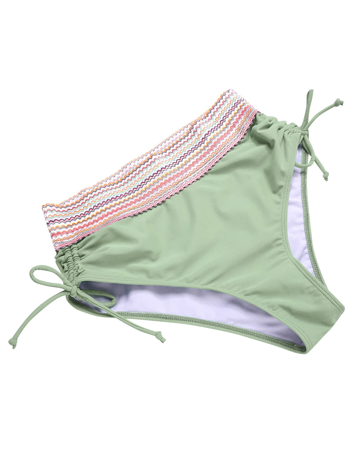 Ensemble de bikini col V patchwork style bohème années 1970 - Image 4