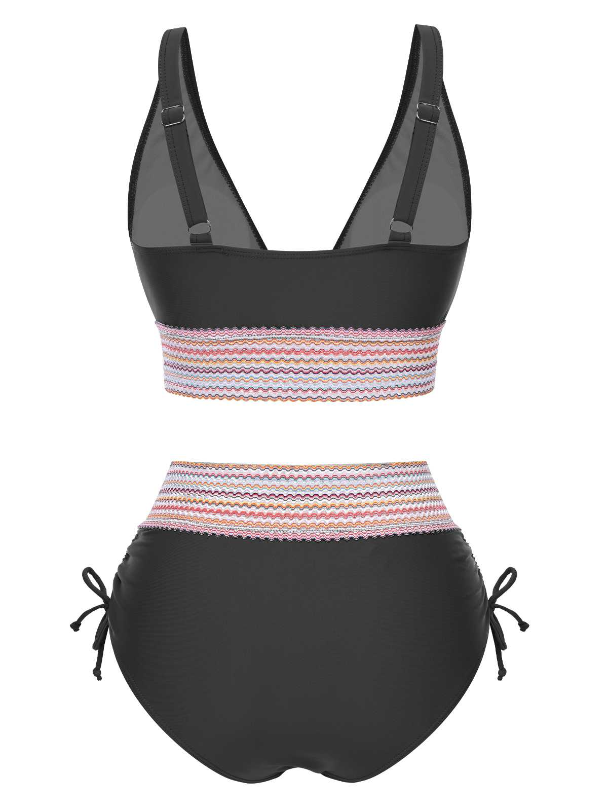Ensemble de bikini col V patchwork style bohème des années 1970 - Image 4
