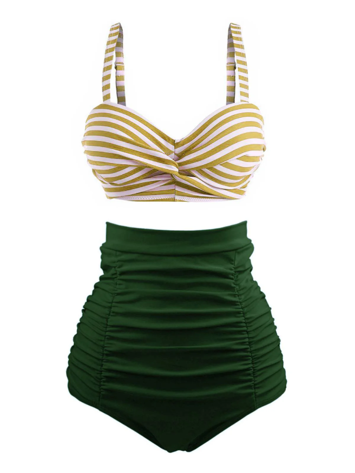 Maillot de bain Vintage à Rayures Blocs de Couleurs - Image 3