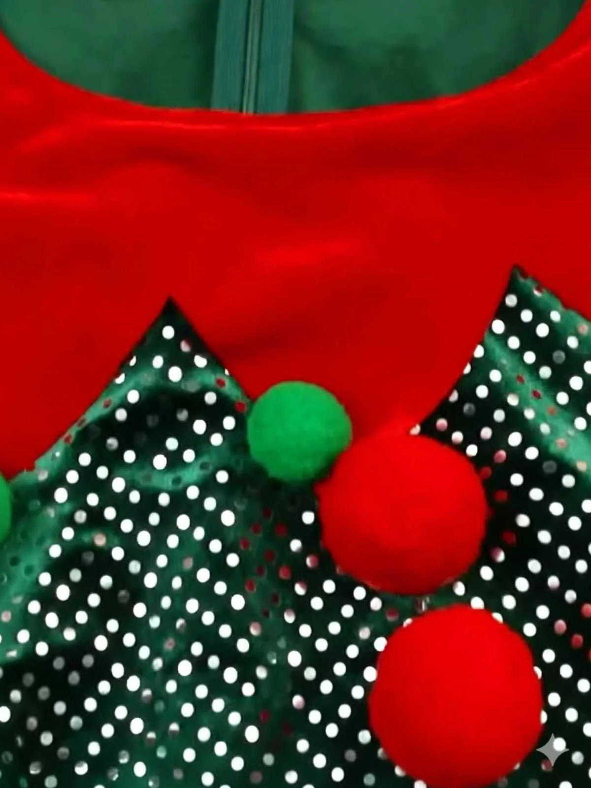 Ensemble de costume d'elfe de Noël à paillettes vertes des années 1950 - Image 6