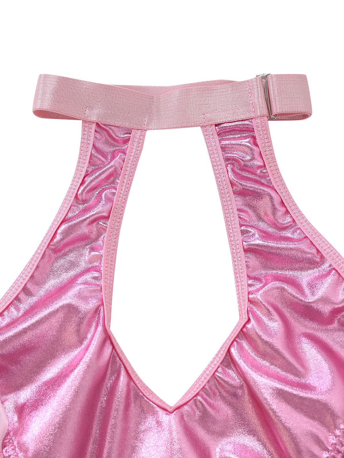 Ensemble De Lingerie Body Bretelles Nues Cuir Verni À Lacets Année 1980 - Image 4