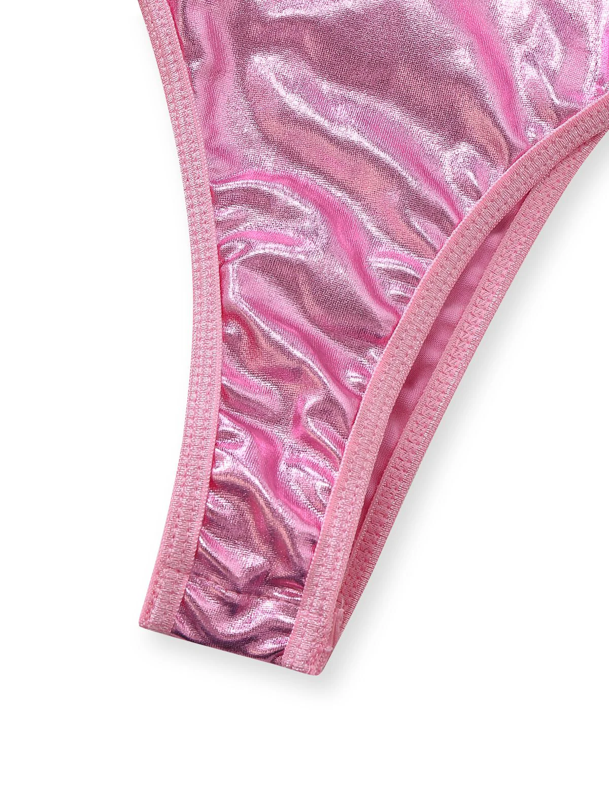 Ensemble De Lingerie Body Bretelles Nues Cuir Verni À Lacets Année 1980 - Image 5