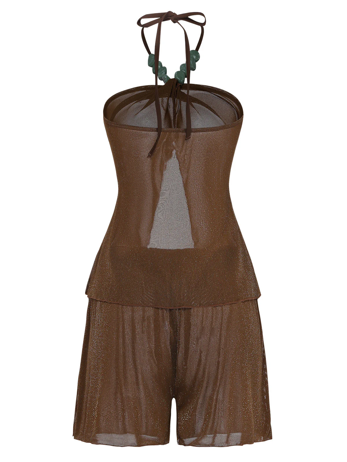 Ensemble de plage uni marron des années 1940 - Image 3