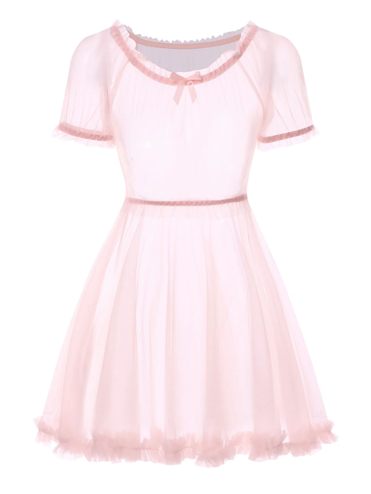 Ensemble de pyjama de ballet en maille transparente solide des années 60 - Image 4