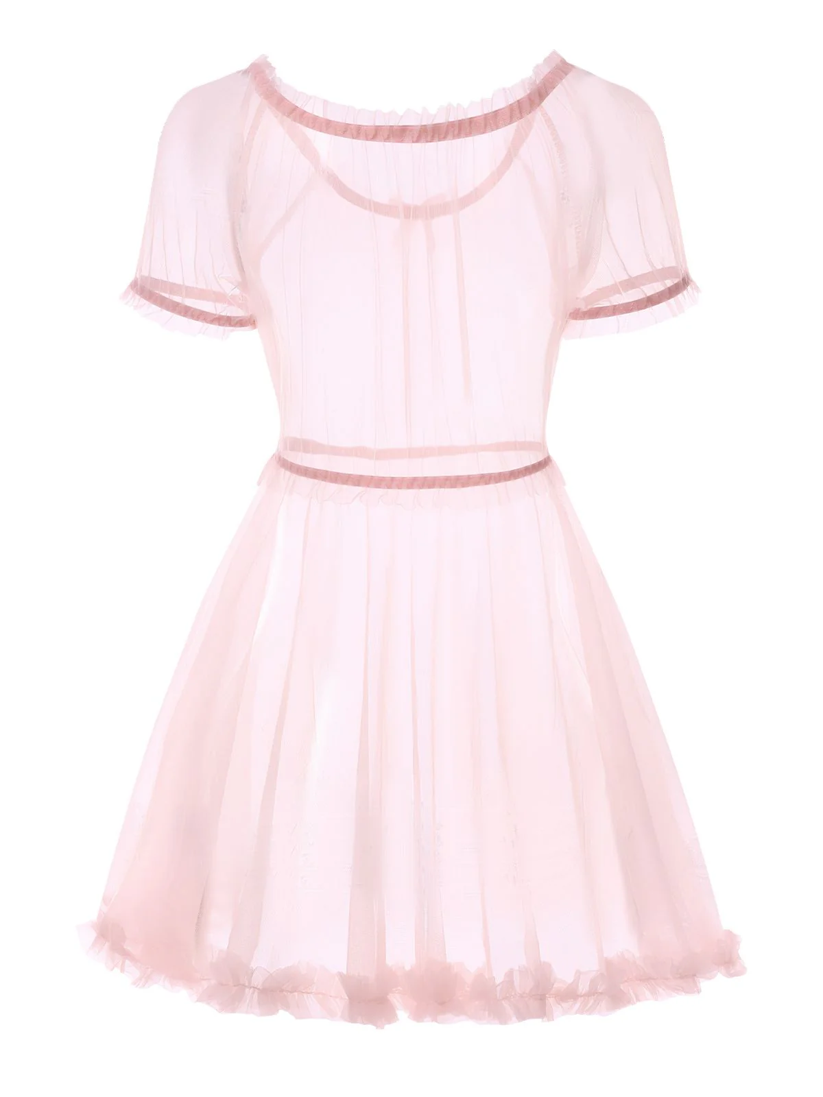 Ensemble de pyjama de ballet en maille transparente solide des années 60 - Image 5
