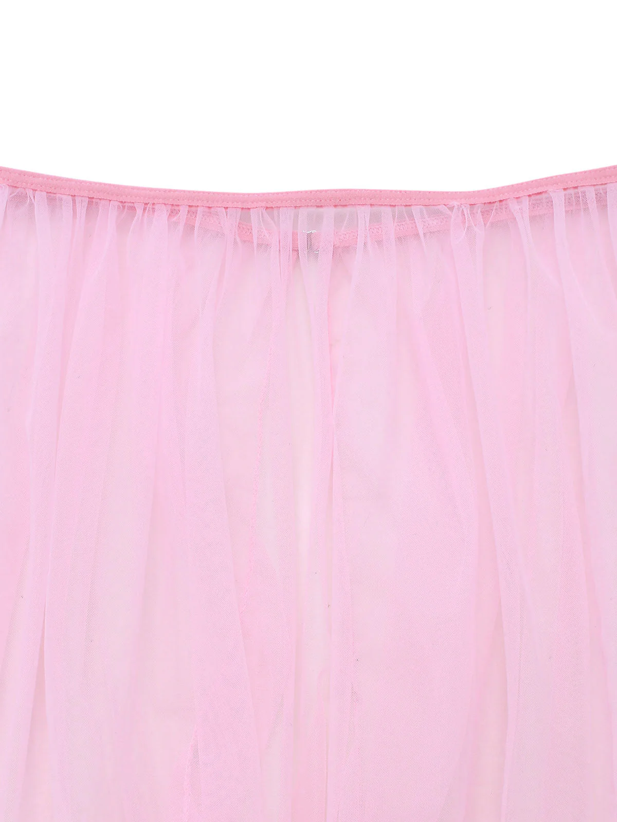 Ensemble de pyjama rose dentelle transparente épaules dénudées et fleurs relief années 60 - Image 7