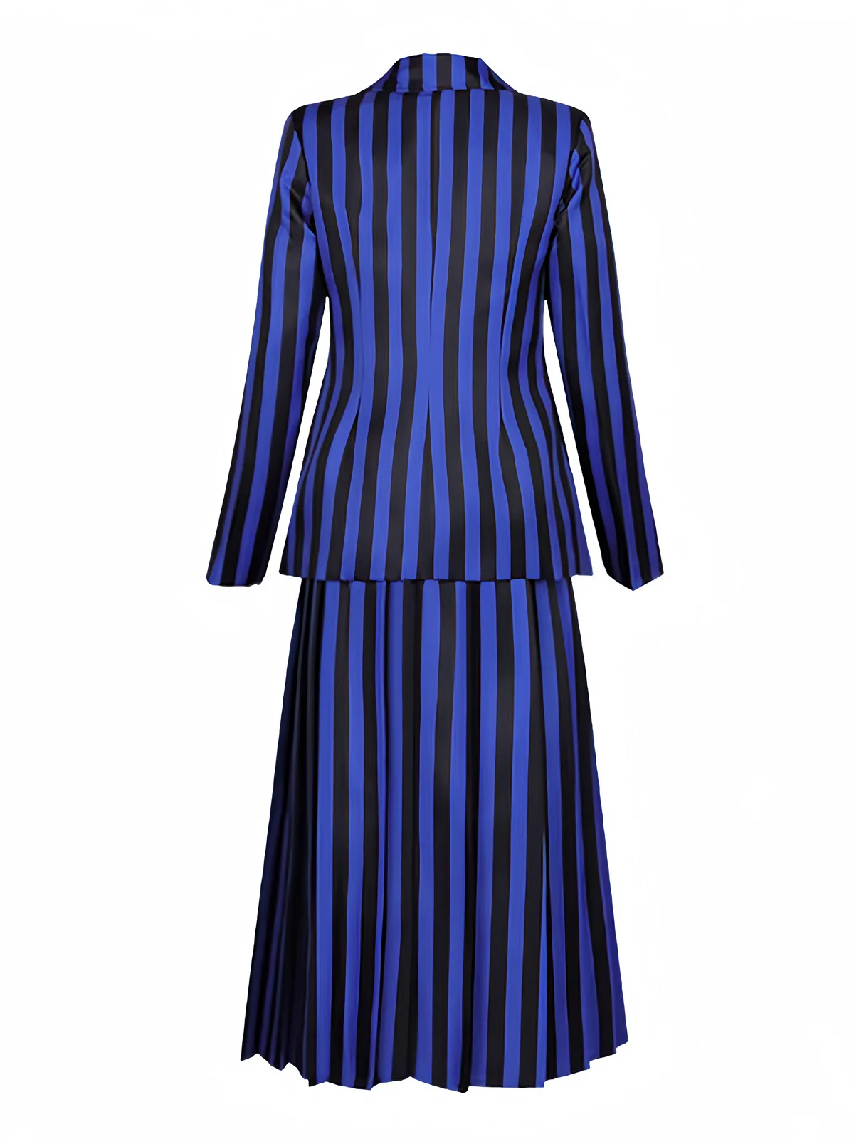Ensemble d'uniforme bleu rayé de Wednesday Addams des années 1940 - Image 3