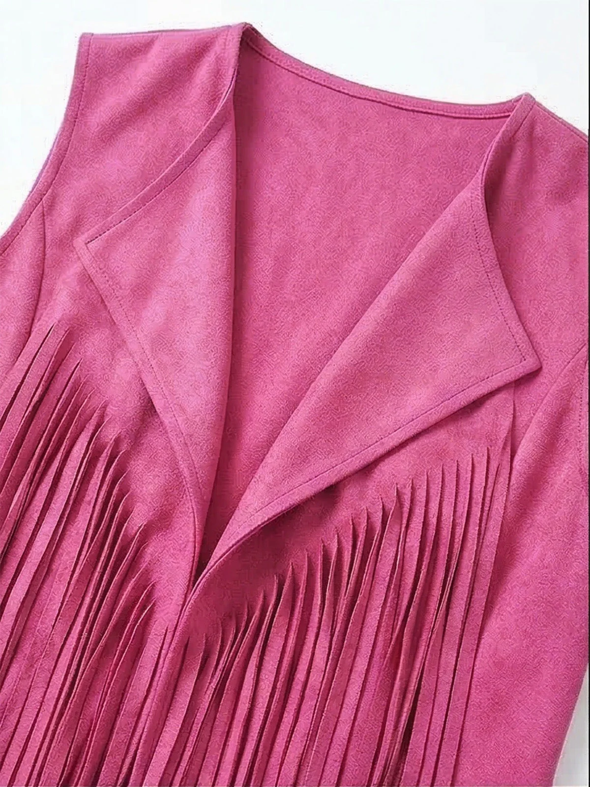 Ensemble gilet en faux daim à pompons disco années 1970 - Image 13