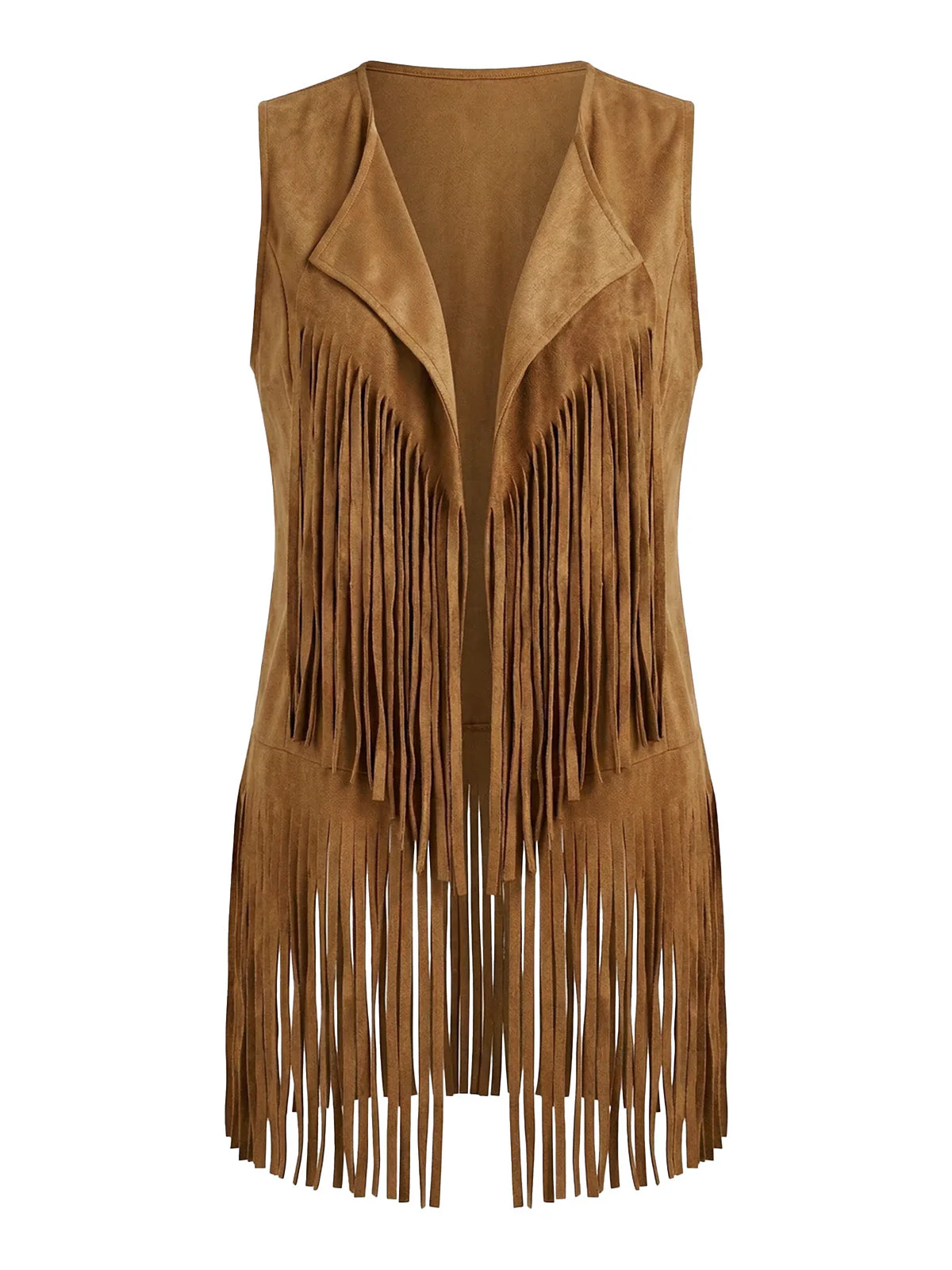 Ensemble gilet en faux daim à pompons disco années 1970 - Image 3