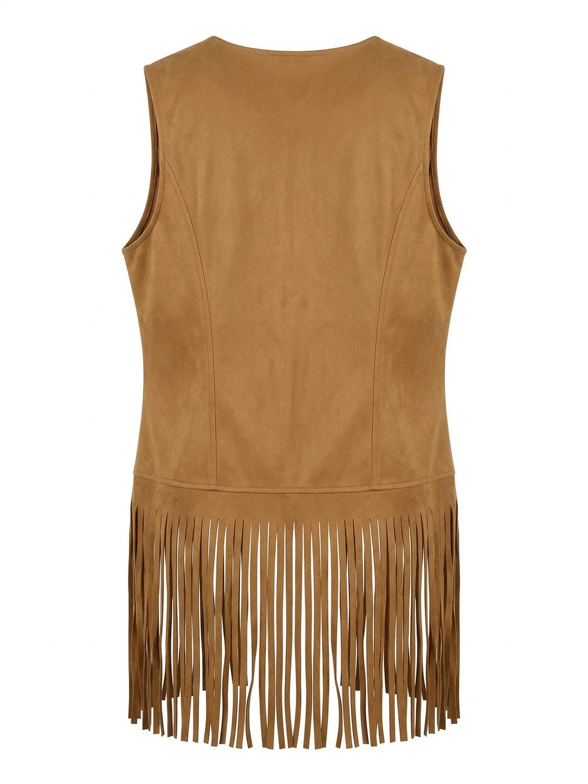 Ensemble gilet en faux daim à pompons disco années 1970 - Image 4