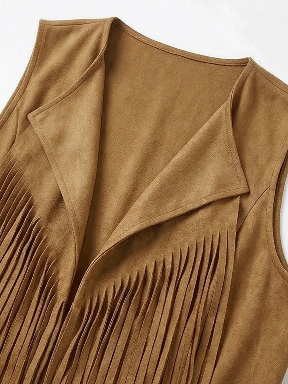 Ensemble gilet en faux daim à pompons disco années 1970 - Image 5