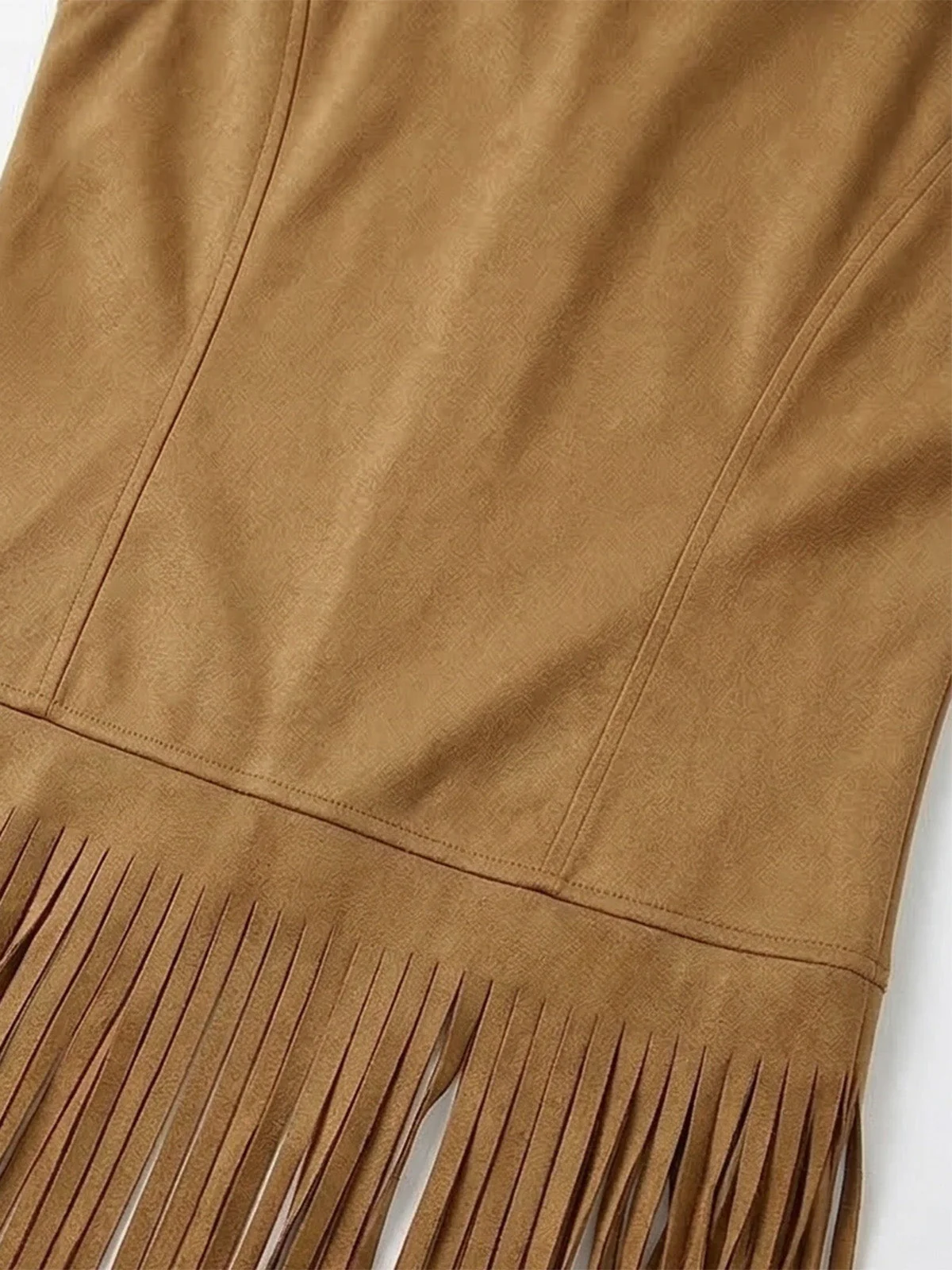 Ensemble gilet en faux daim à pompons disco années 1970 - Image 6