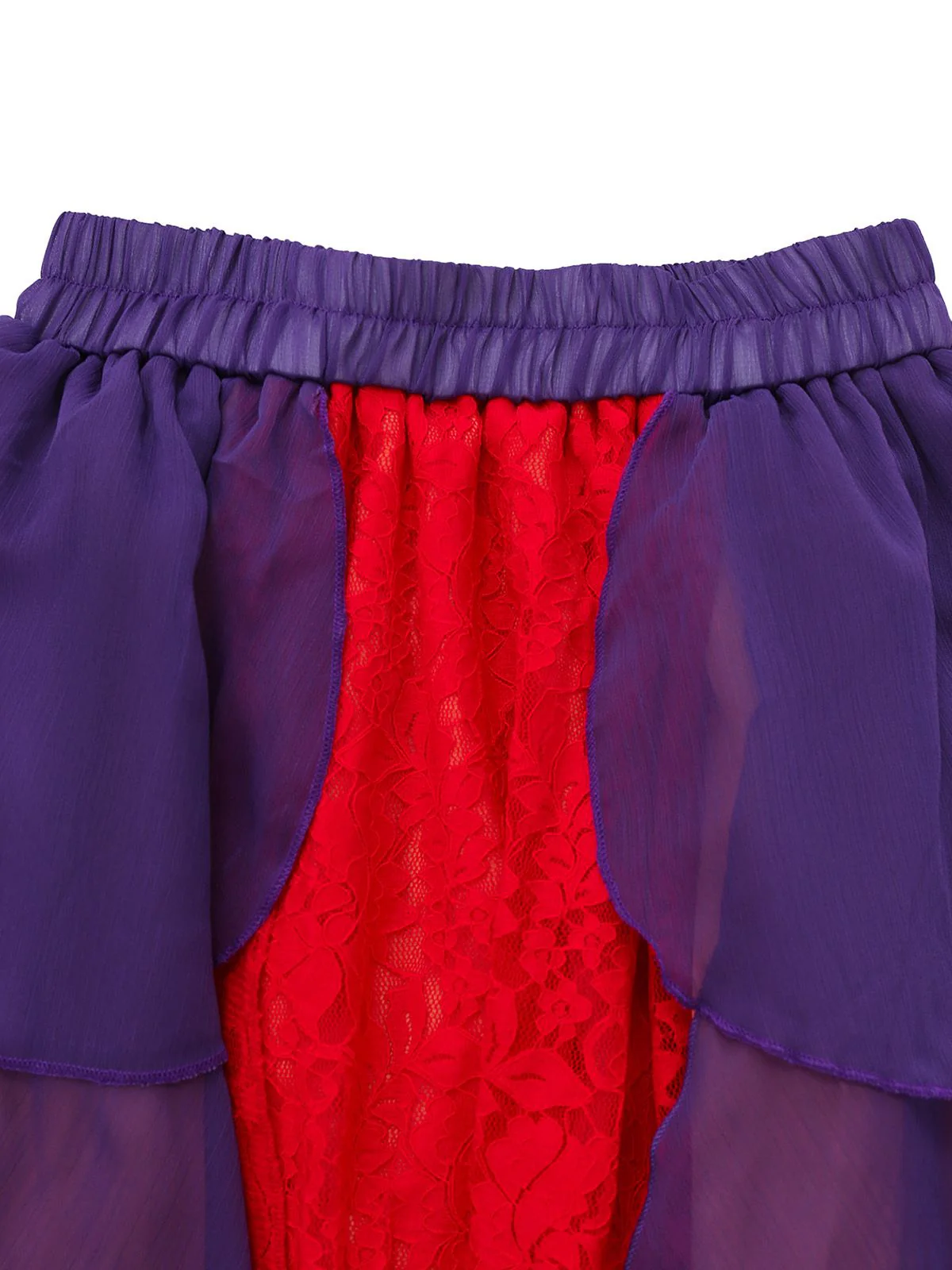 Ensemble haut et jupe à fleurs en dentelle violet Sarah Sanderson des années 1930 - Image 4