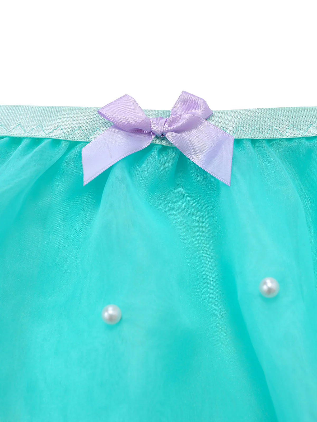 Ensemble lingerie Fairycore lavande dentelle résille et nœuds années 80 - Image 6