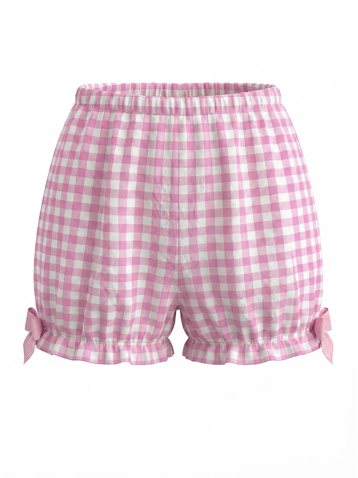 Ensemble Pyjama Rose Vichy à Volants Années 1960 - Image 5