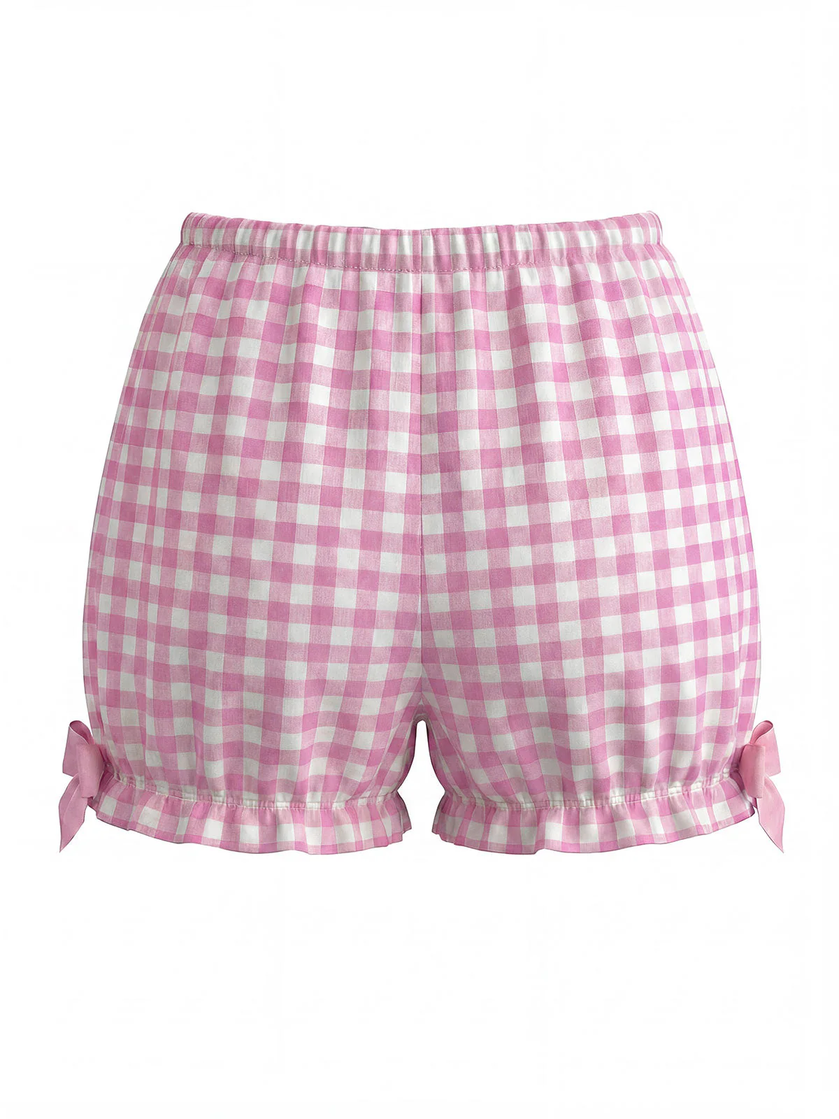 Ensemble Pyjama Rose Vichy à Volants Années 1960 - Image 6
