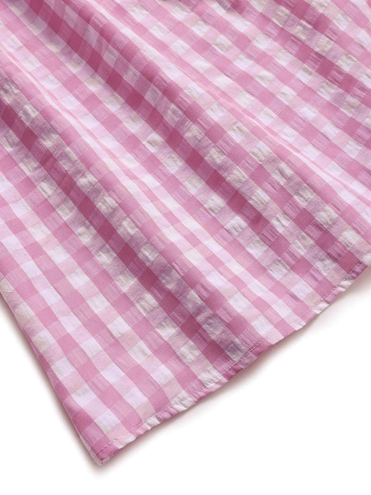 Ensemble Pyjama Rose Vichy à Volants Années 1960 - Image 8