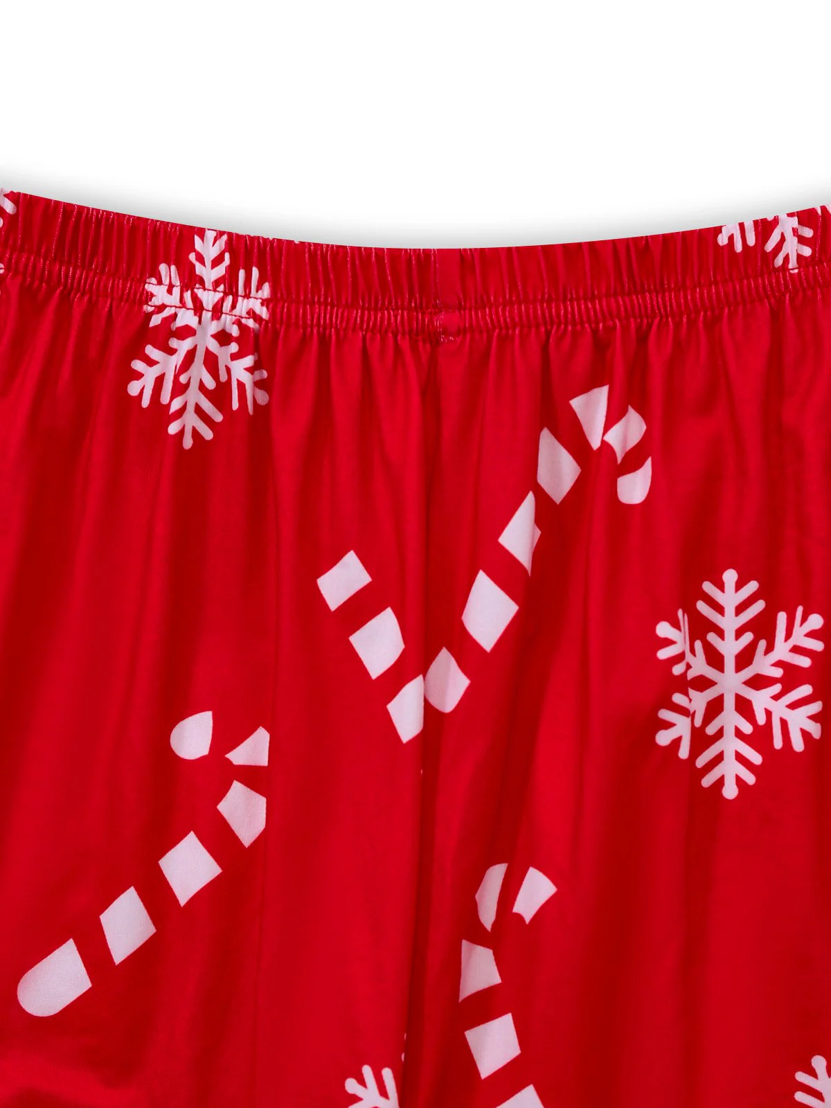 Ensemble pyjama rouge à flocons de neige et cannes Noël années 1950 - Image 5