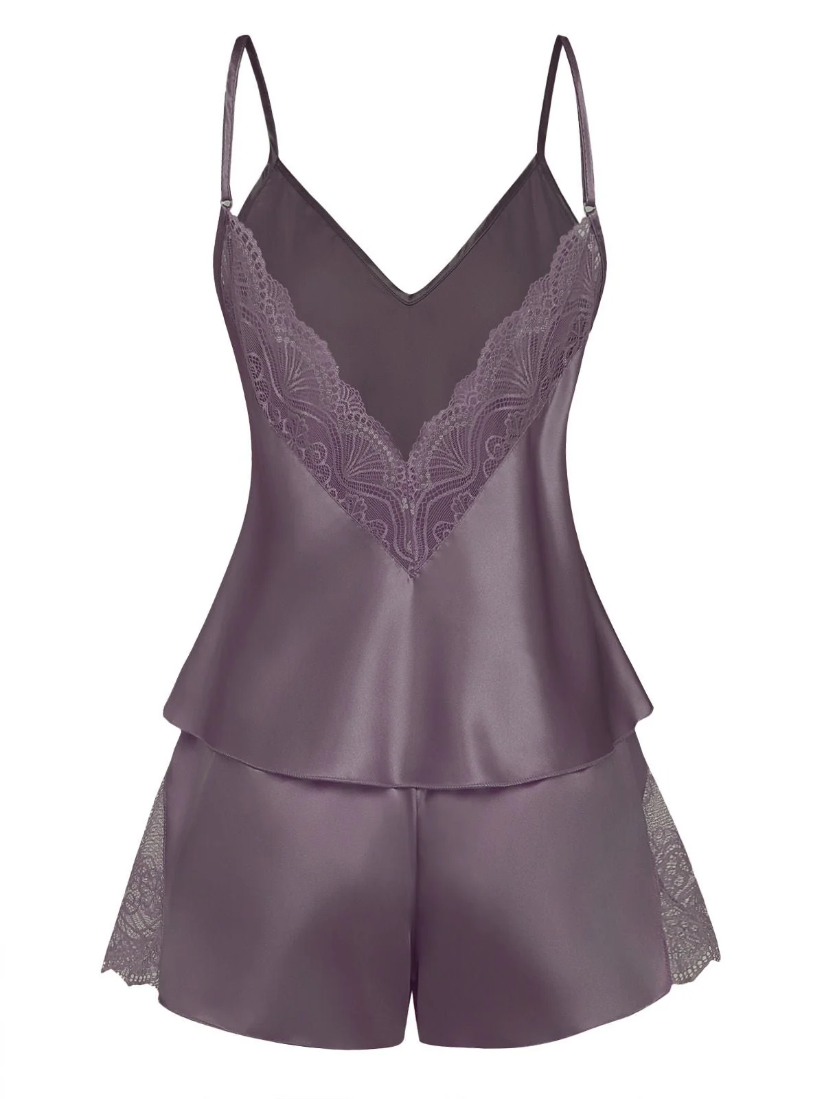 Ensemble pyjama satin dentelle unie 1960s - Image 9